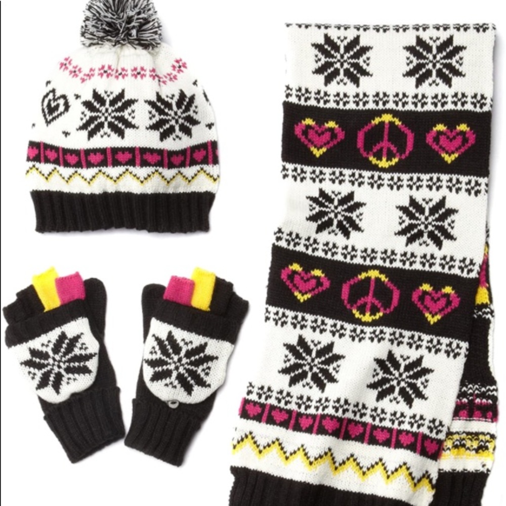 Big girls Berkshire Fashions Fair Isle Scarf Set